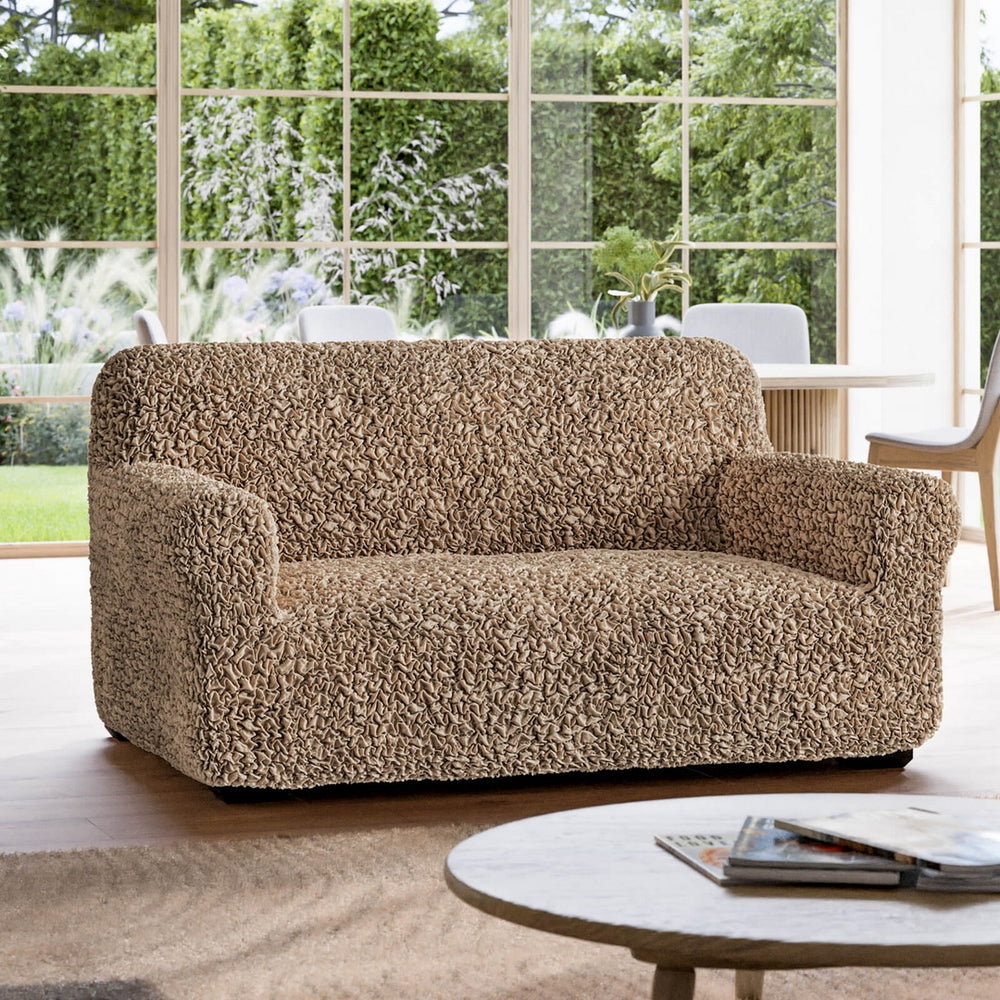 Algodon Organico - Funda Sofa 2 cuerpos Capuccino