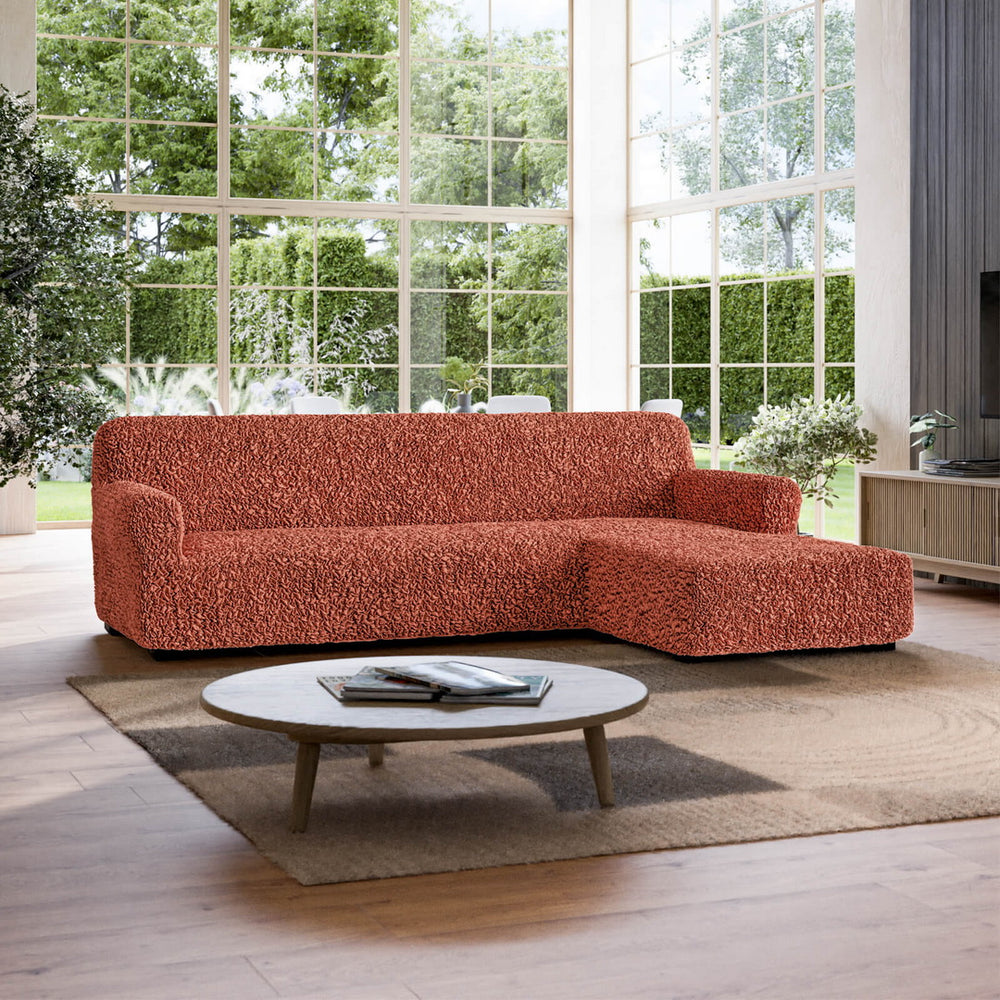 Algodon Organico - Funda Sofa L Derecho Terracota