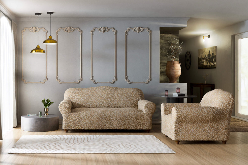 Jacquard 3D - Funda Sofa 3 cuerpos Arabesco