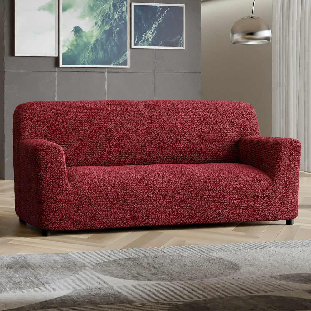 Microfibra - Funda Sofa 3 cuerpos Bordeaux