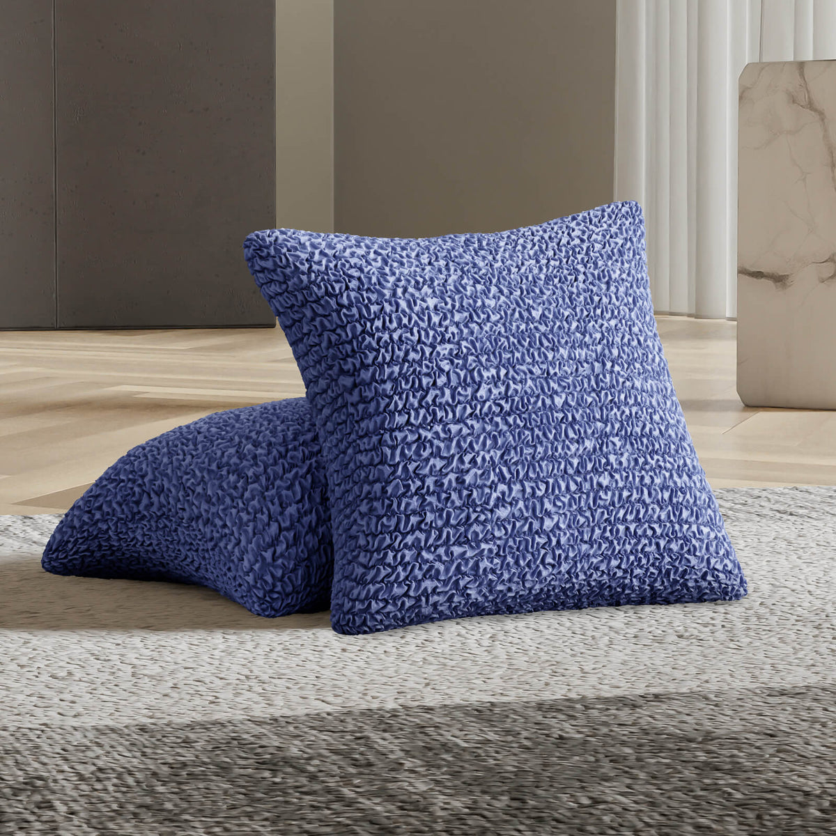 Microfibra - 2 Fundas Cojines Blue