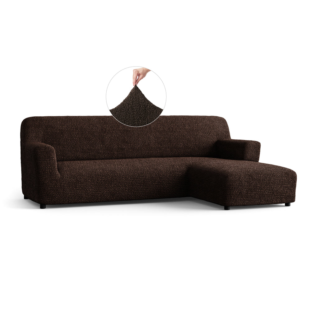 Microfibra - Funda Sofa L Derecho Dark Chocolate
