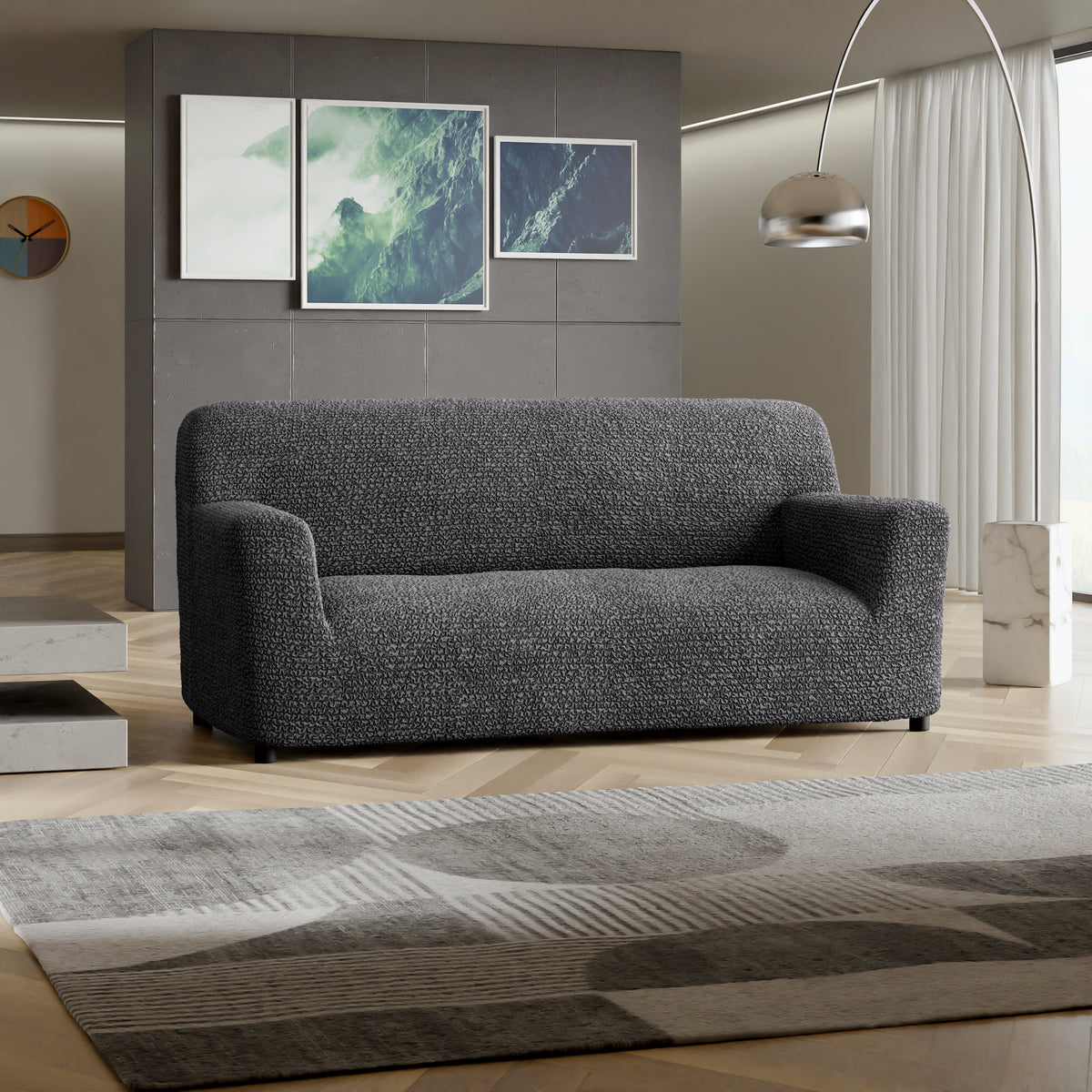 Microfibra - Funda Sofa 3 cuerpos Charcoal