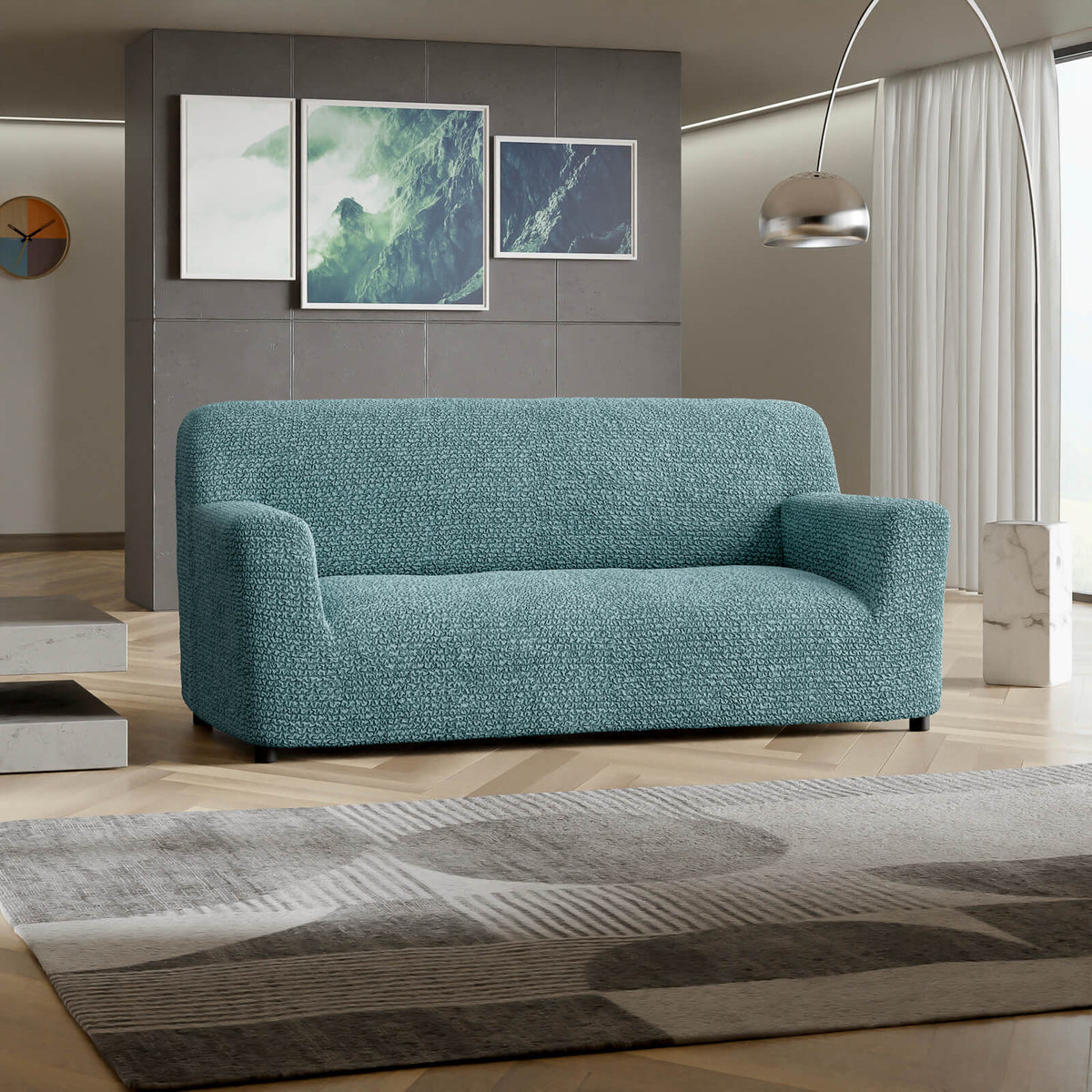Microfibra - Funda Sofa 3 cuerpos Green Emerald