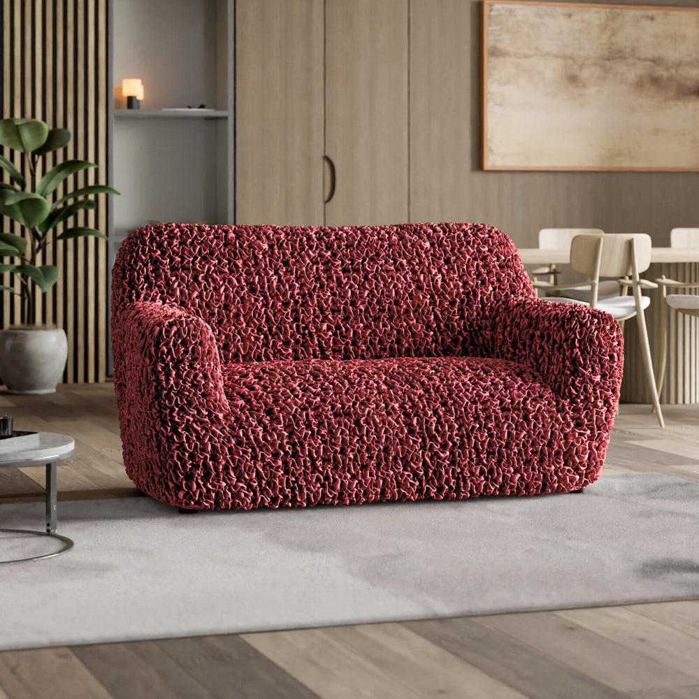 Fuco Velvet - Funda Sofa 2 cuerpos Bordeaux