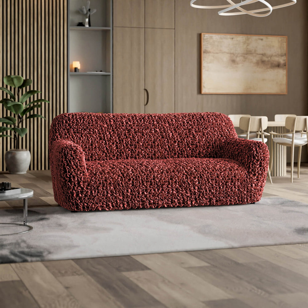 Fuco Velvet - Funda Sofa 3 cuerpos Bordeaux