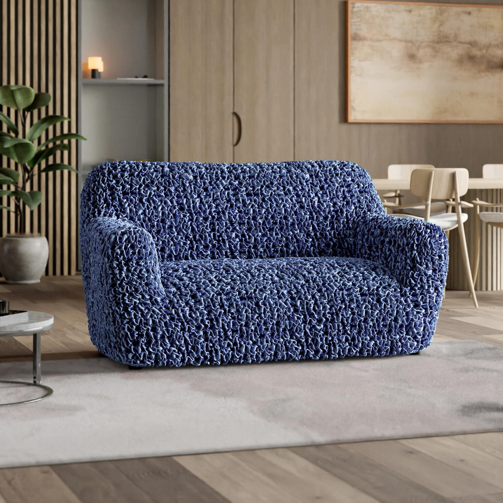 Fuco Velvet - Funda Sofa 2 cuerpos Blue