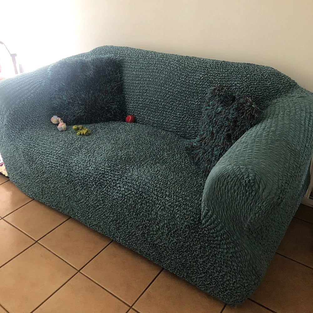 Microfibra - Funda Sofa 2 cuerpos Green Emerald