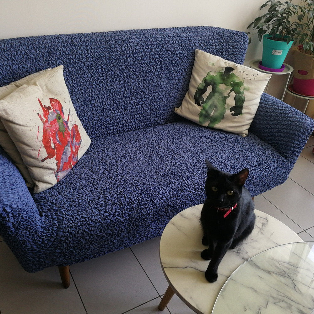 Microfibra - Funda Sofa 2 cuerpos Blue