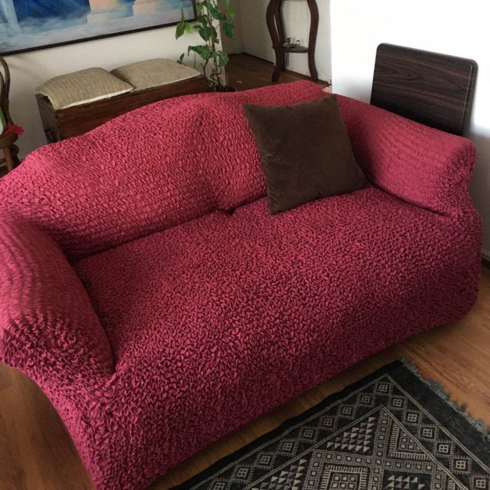 Microfibra - Funda Sofa 2 cuerpos Bordeaux