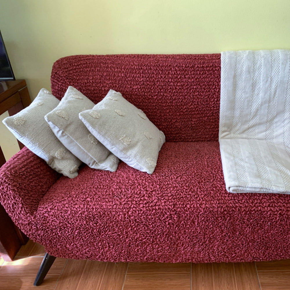Microfibra - Funda Sofa 2 cuerpos Bordeaux