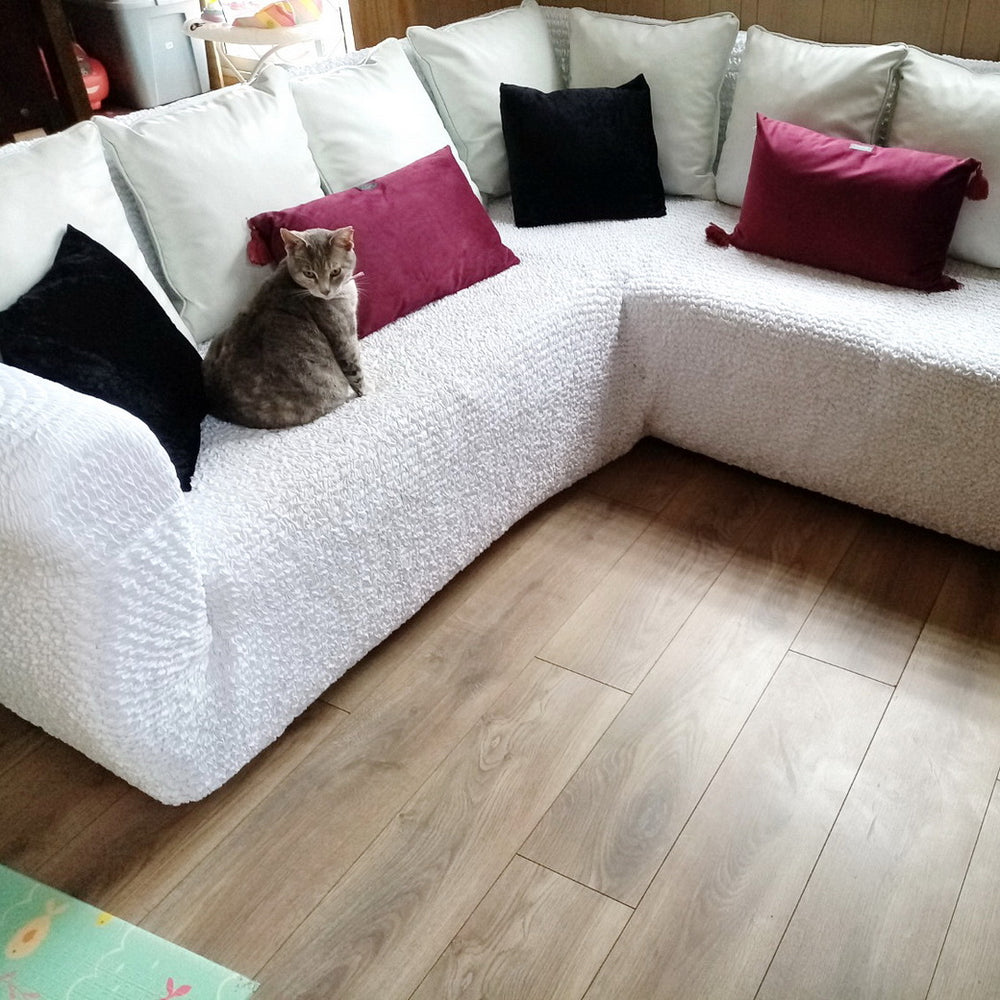 Microfibra - Funda Sofa Esquinero White