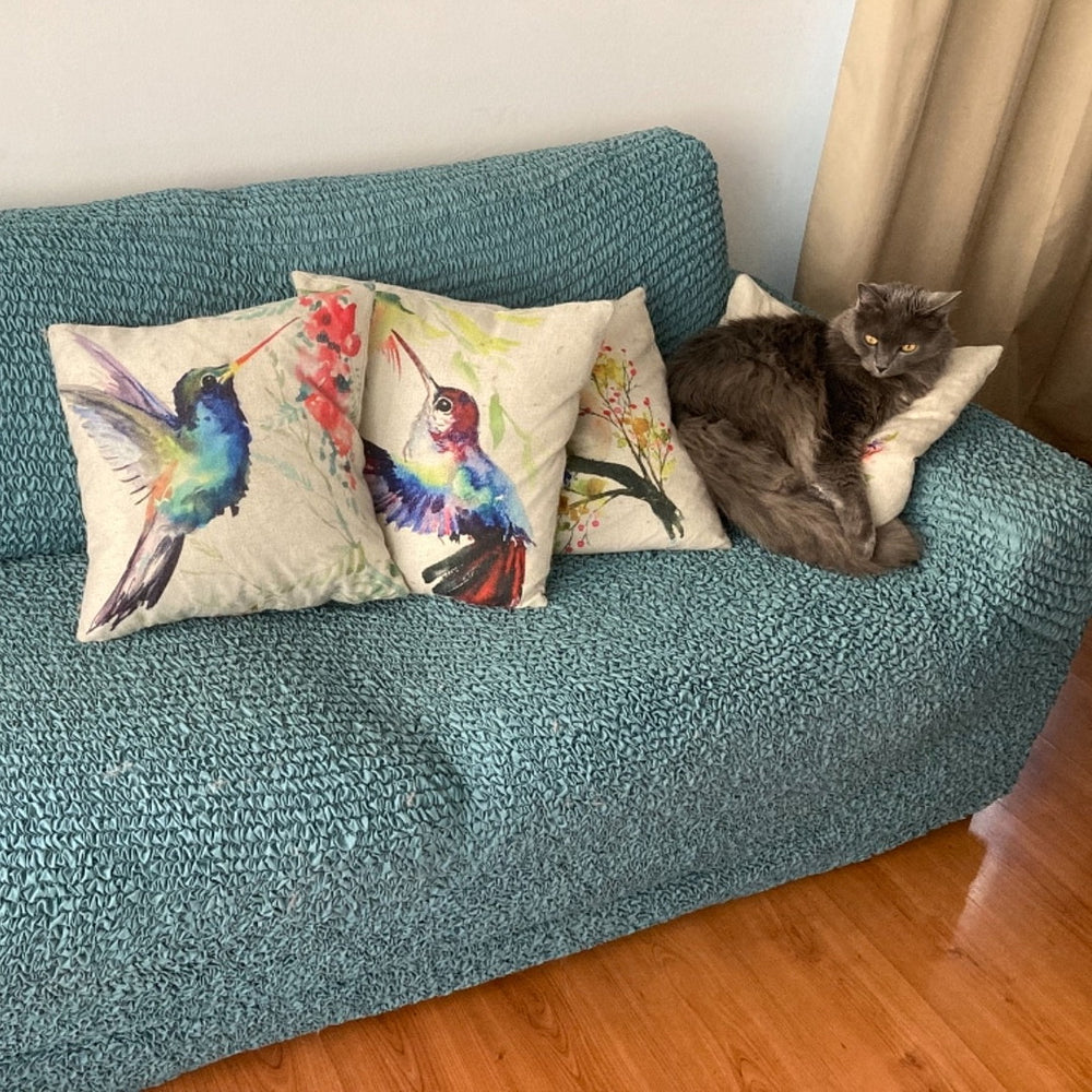 Microfibra - Funda Sofa 3 cuerpos Green Emerald