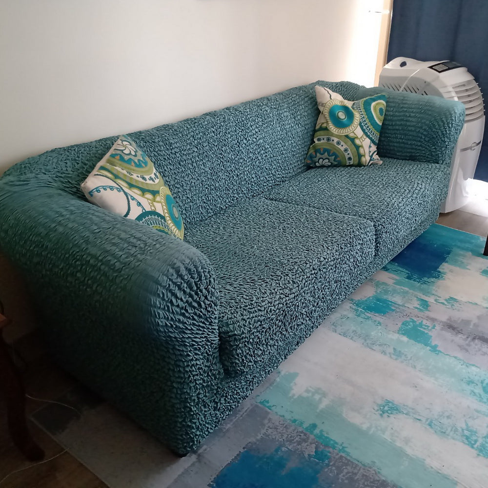 Microfibra - Funda Sofa 3 cuerpos Green Emerald