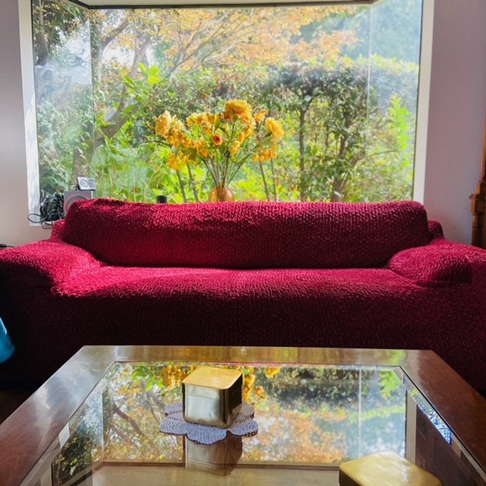 Velvet - Funda Sofa 3 cuerpos Bordeaux