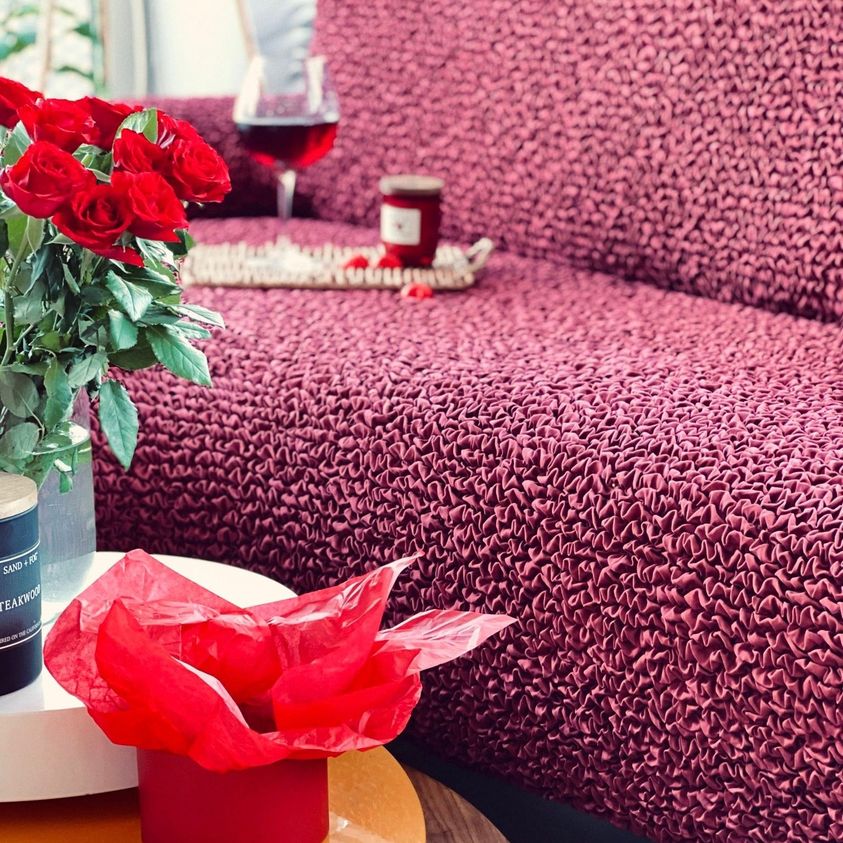 Microfibra - Funda Sofa 3 cuerpos Bordeaux