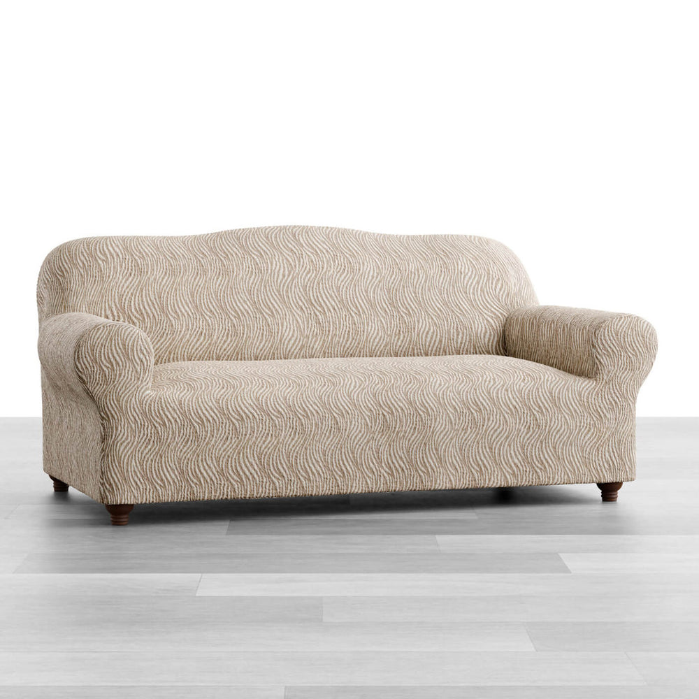 Jacquard 3D - Funda Sofa 3 cuerpos Beige Vento