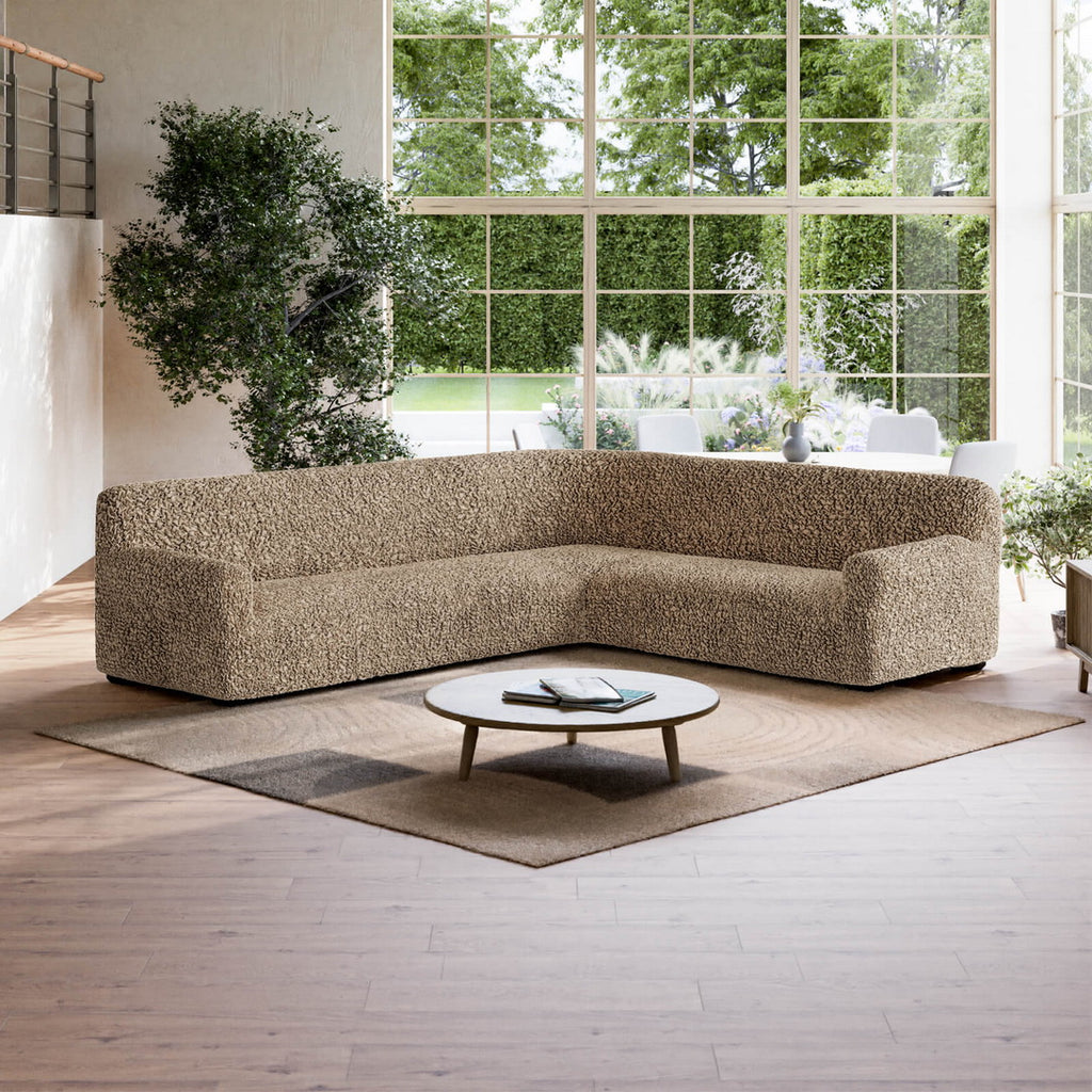 Algodon Organico - Funda Sofa Esquinero Capuccino