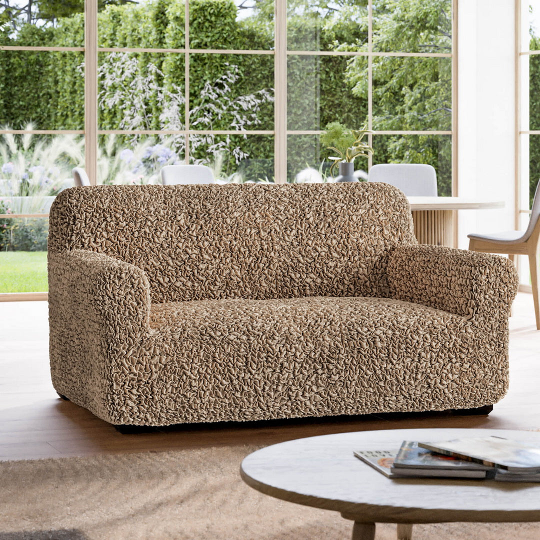 Algodon Organico - Funda Sofa 2 cuerpos Capuccino