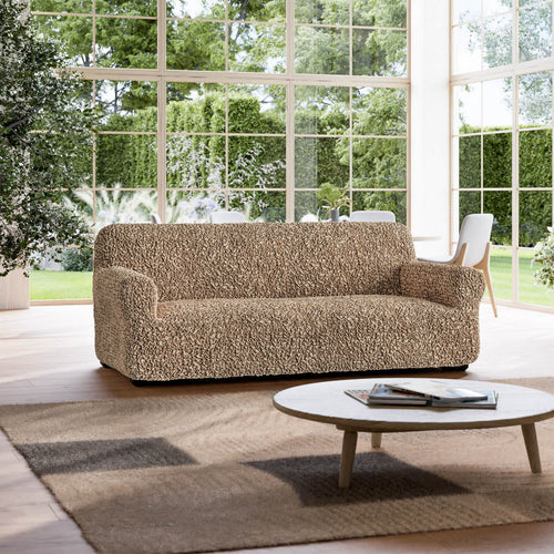Algodon Organico - Funda Sofa 3 cuerpos Capuccino