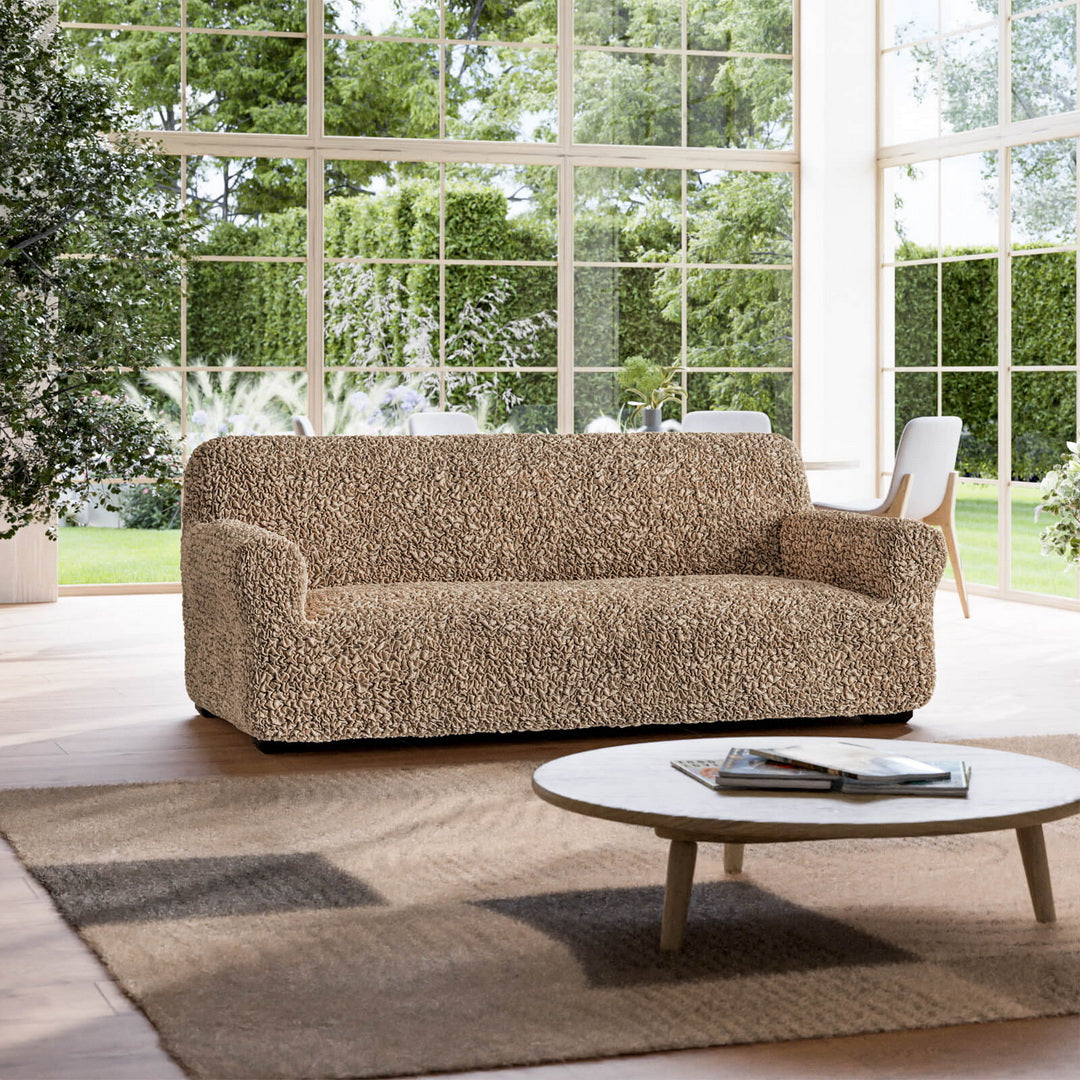 Algodon Organico - Funda Sofa 3 cuerpos Capuccino