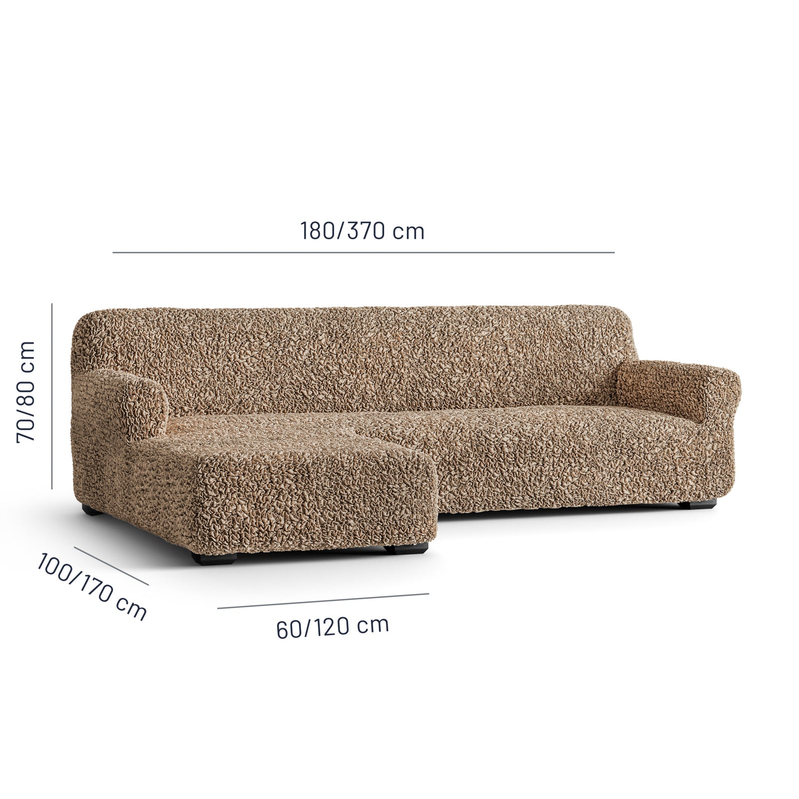 Algodon Organico - Funda Sofa L Izquierdo Capuccino