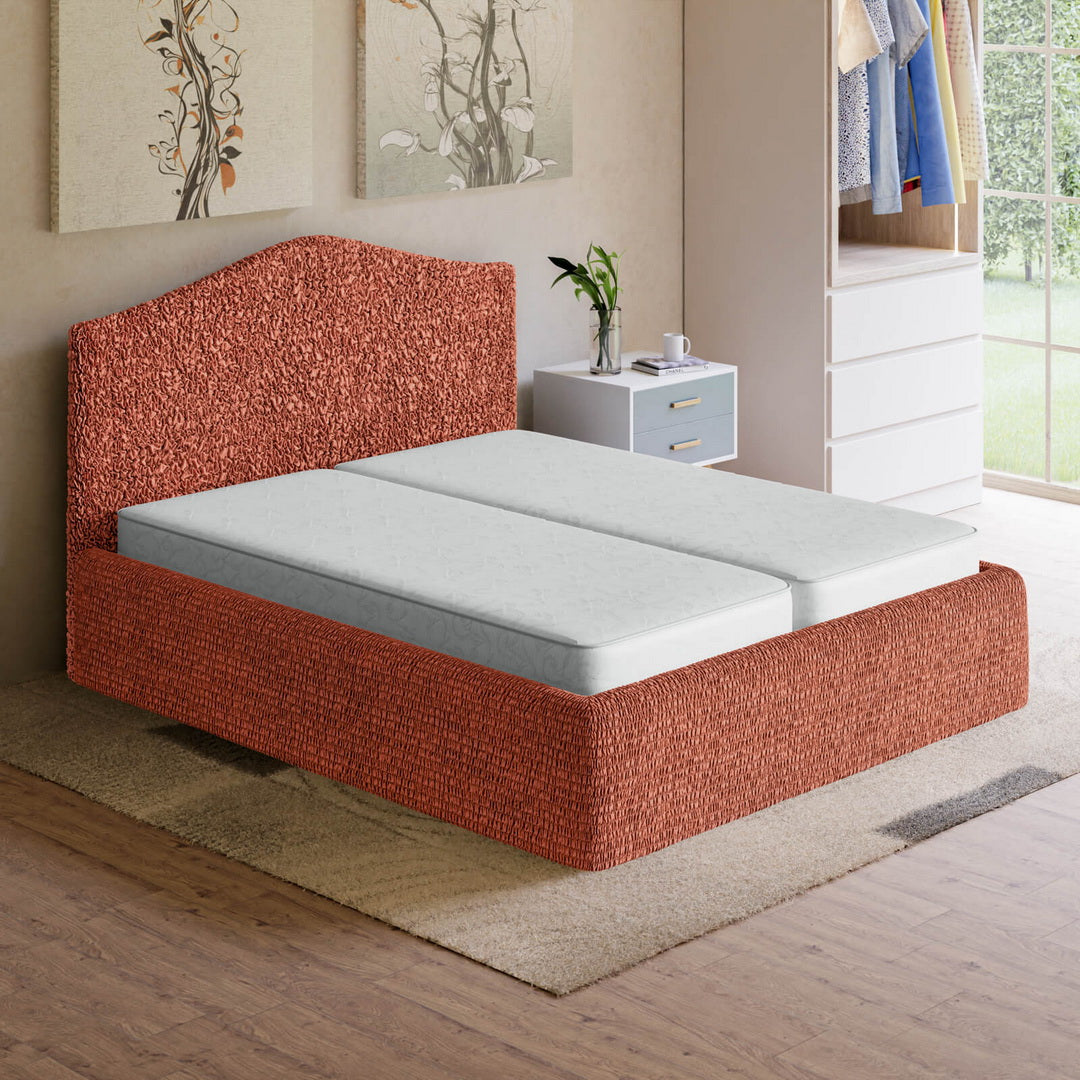 Algodon Organico - Funda Cama 2 Plazas Terracota