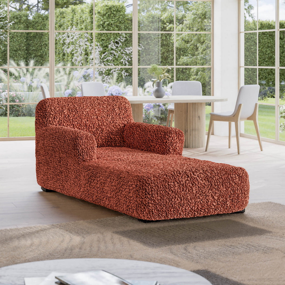 Algodon Organico - Funda Chaise Lounge Terracota