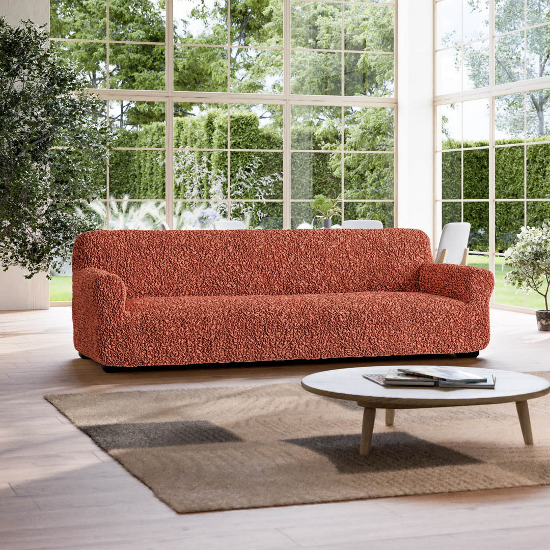Algodon Organico - Funda Sofa 4 cuerpos Terracota