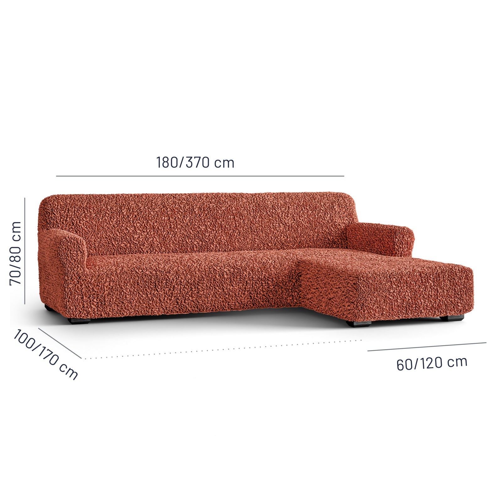 Algodon Organico - Funda Sofa L Derecho Terracota