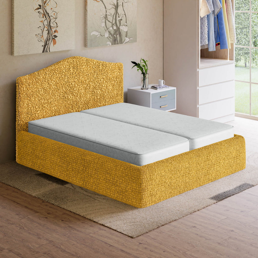 Algodon Organico - Funda Cama 2 Plazas Mostaza