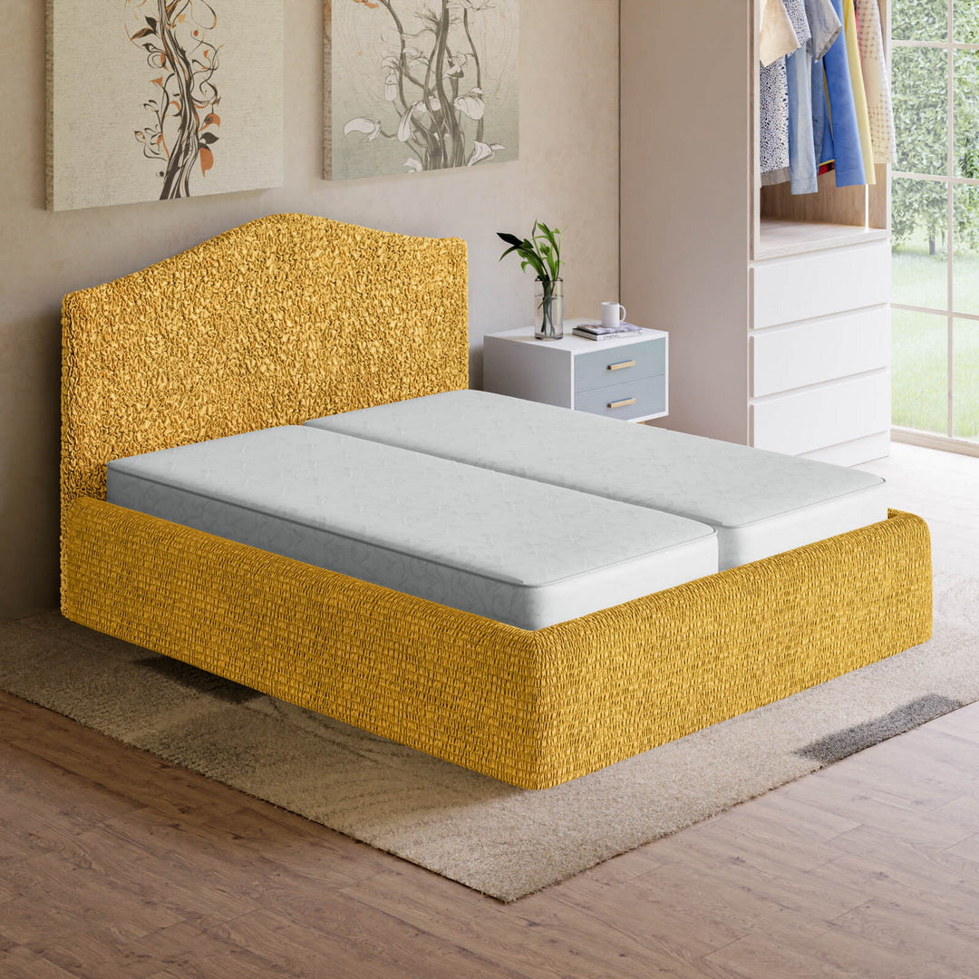 Algodon Organico - Funda Cama 2 Plazas Mostaza