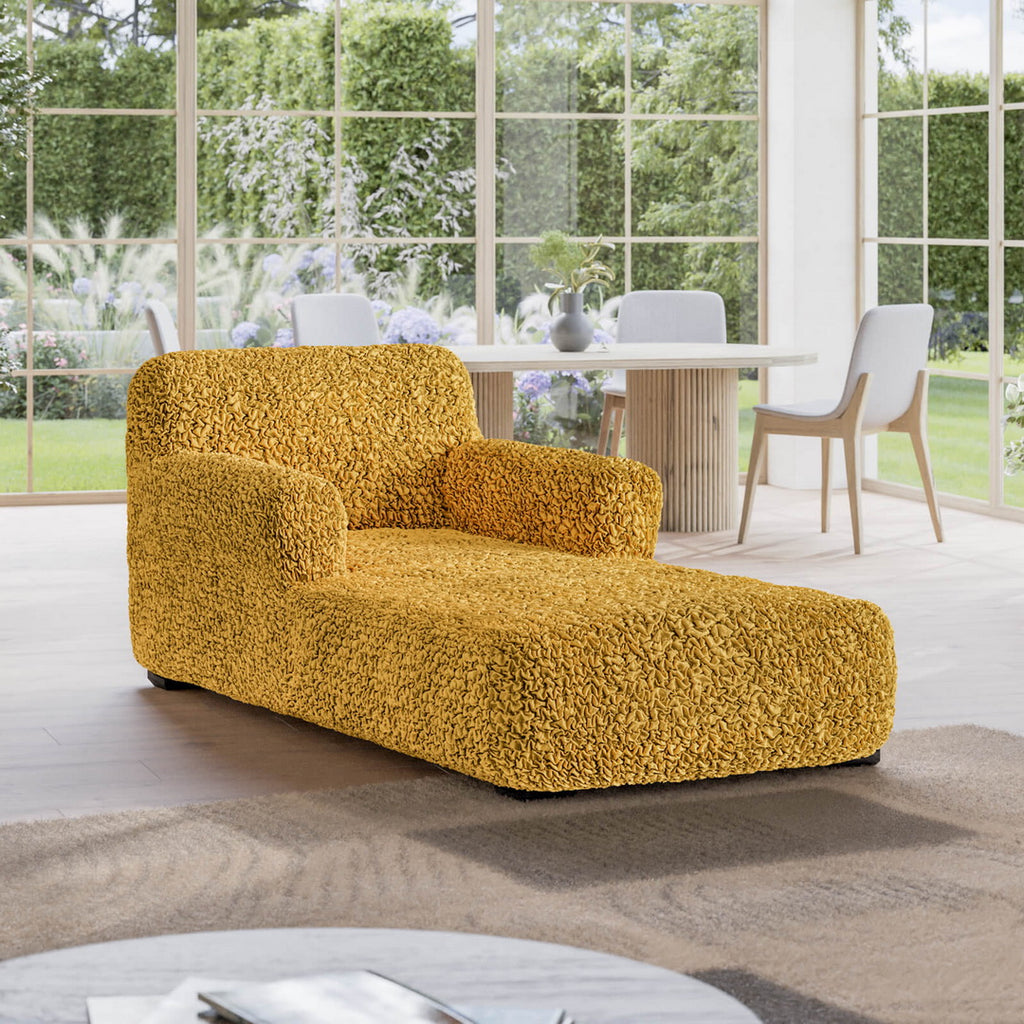 Algodon Organico - Funda Chaise Lounge Mostaza