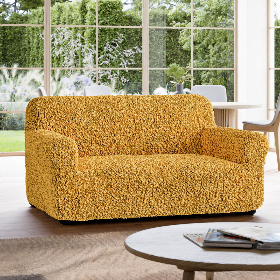 Algodon Organico - Funda Sofa 2 cuerpos Mostaza