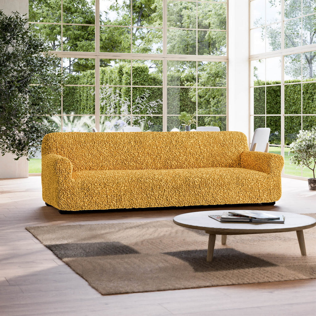 Algodon Organico - Funda Sofa 4 cuerpos Mostaza