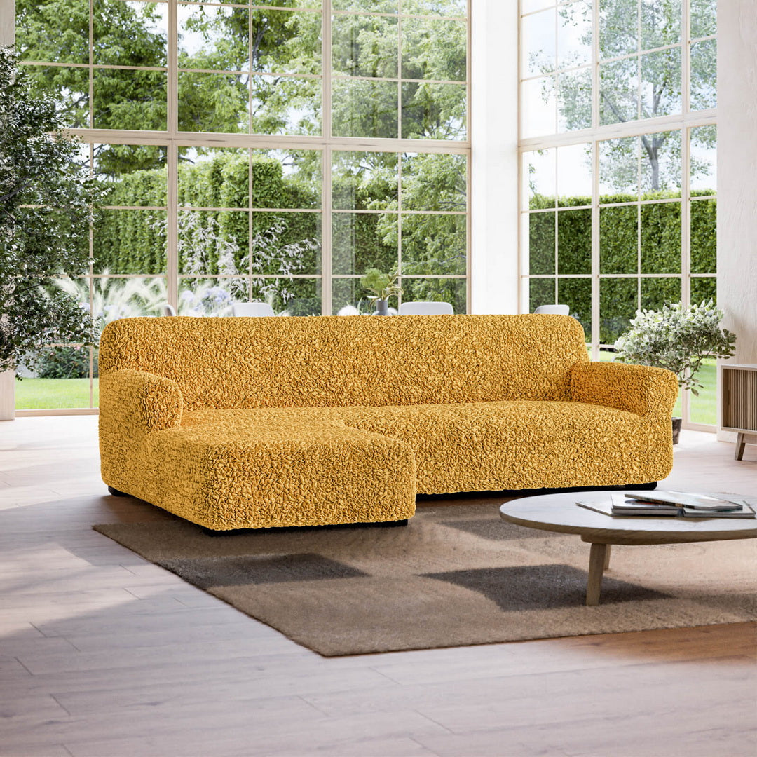 Algodon Organico - Funda Sofa L Izquierdo Mostaza