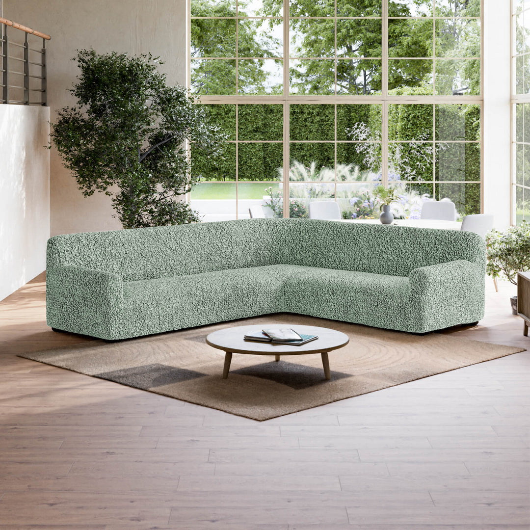 Algodon Organico - Funda Sofa Esquinero Menta