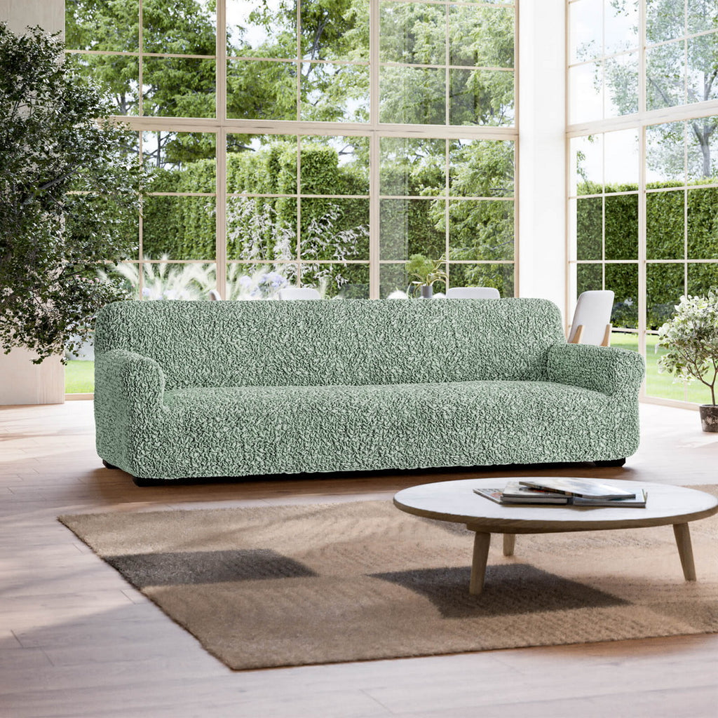 Algodon Organico - Funda Sofa 4 cuerpos Menta