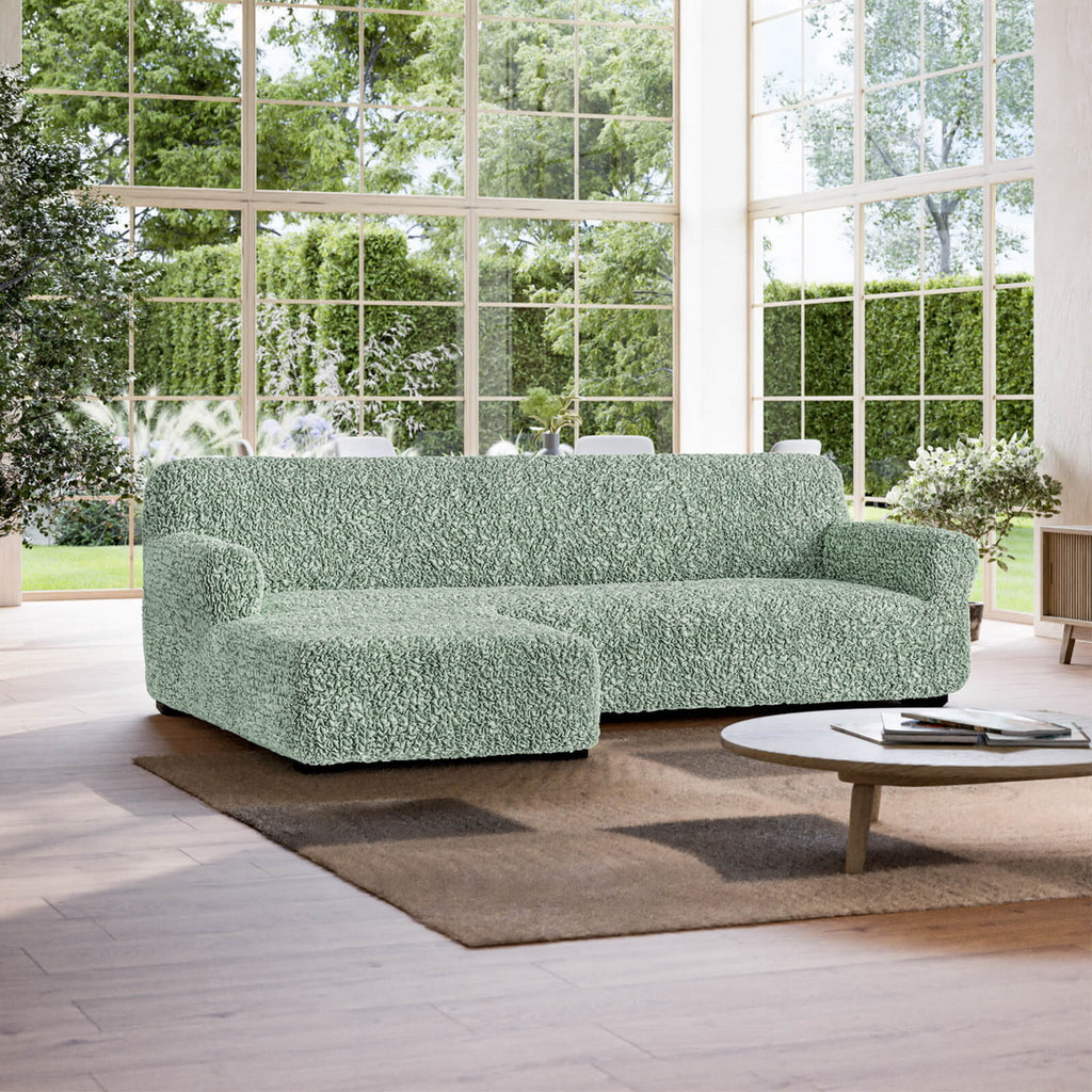 Algodon Organico - Funda Sofa L Izquierdo Menta