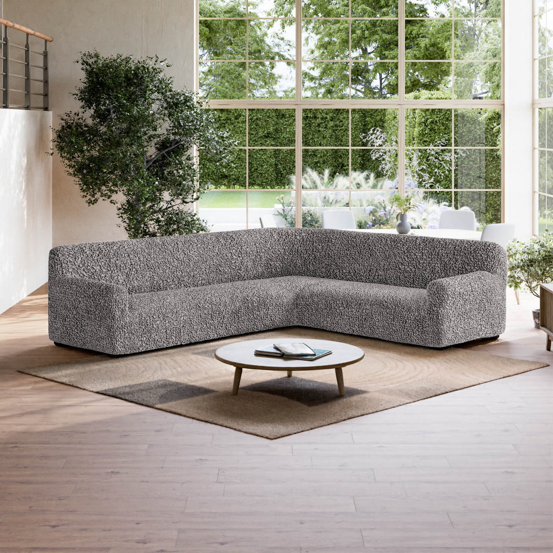 Algodon Organico - Funda Sofa Esquinero Charcoal