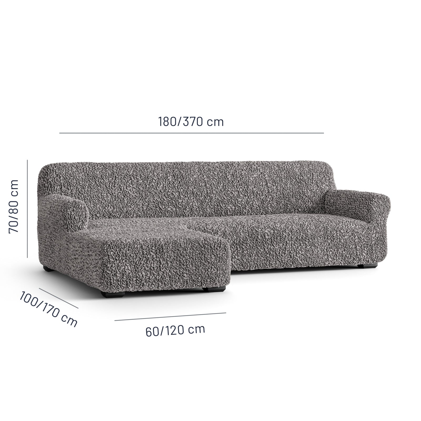 Algodon Organico - Funda Sofa L Izquierdo Charcoal