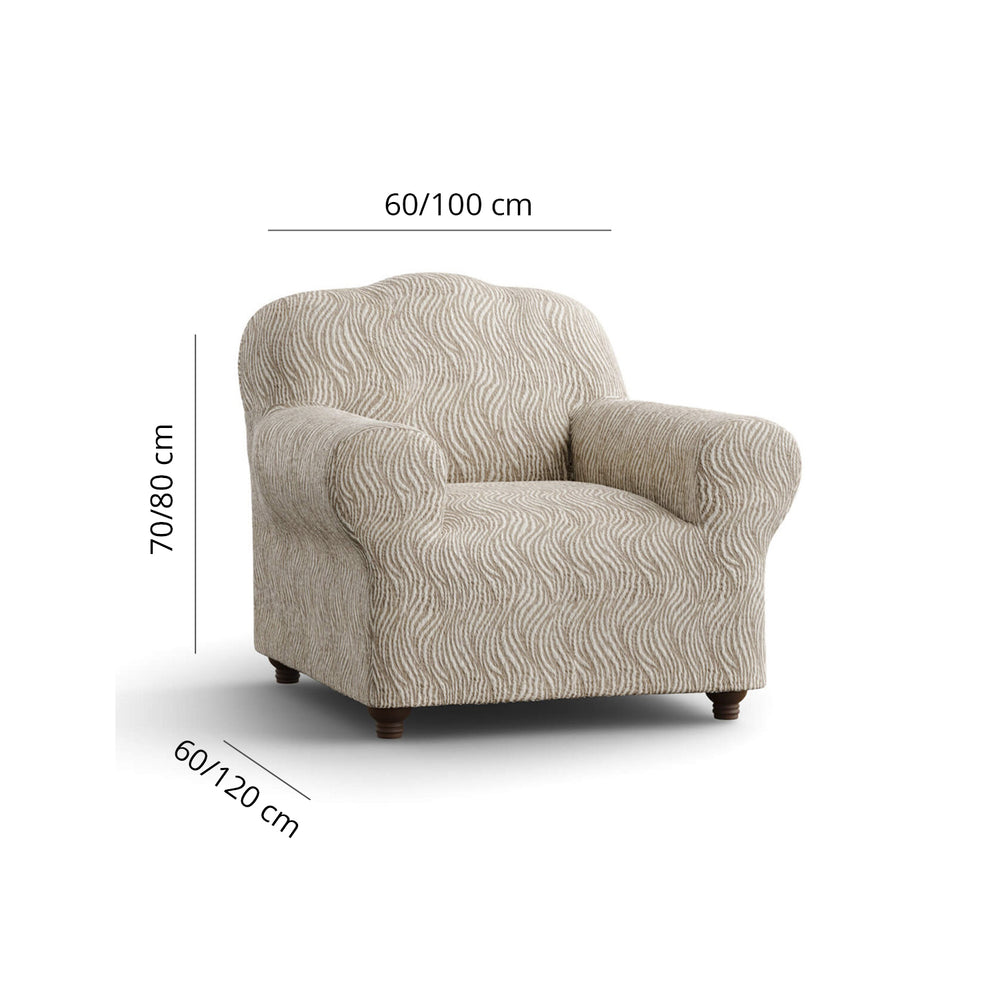 Jacquard 3D - Funda Sillon Beige Vento