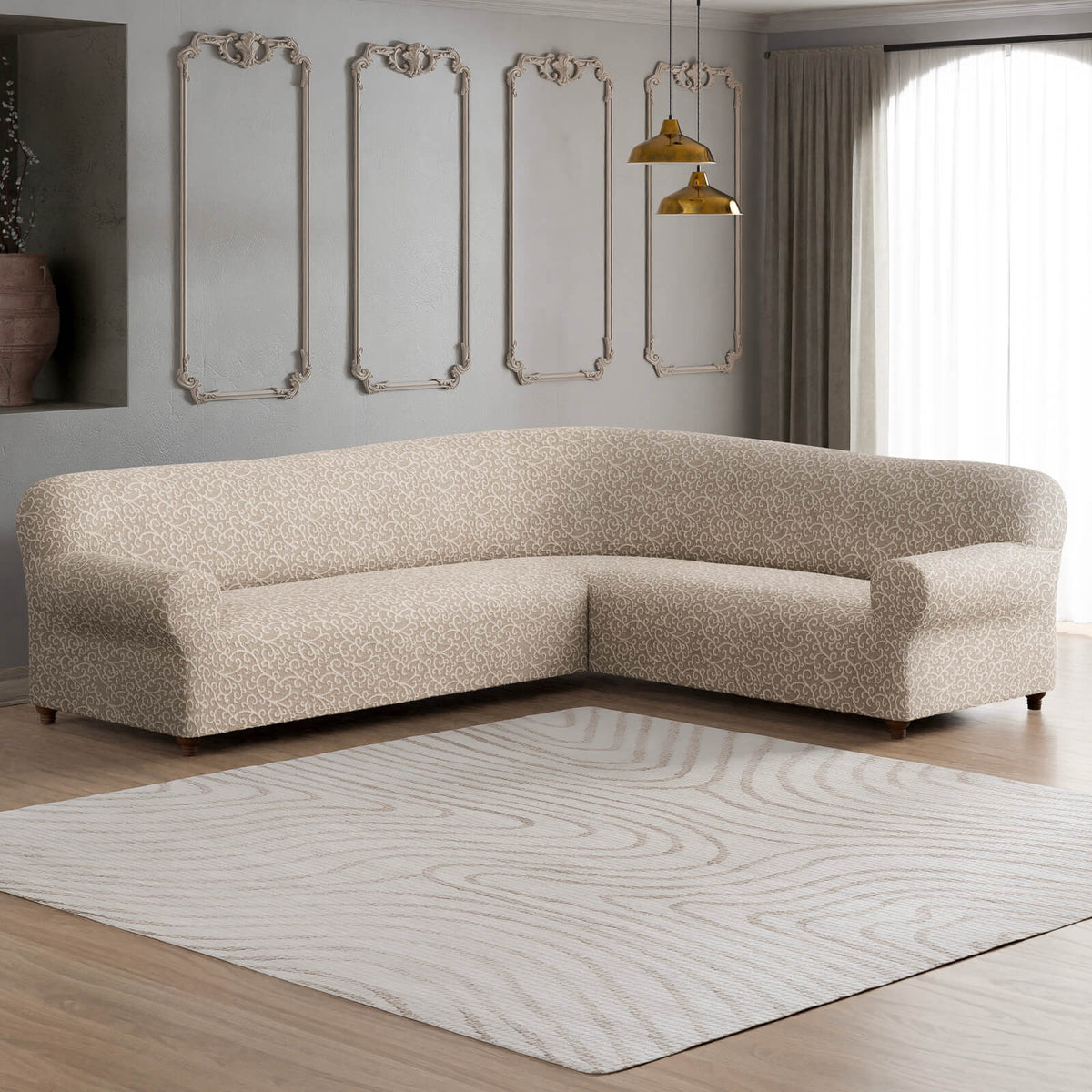 Jacquard 3D - Funda Sofa Esquinero Arabesco