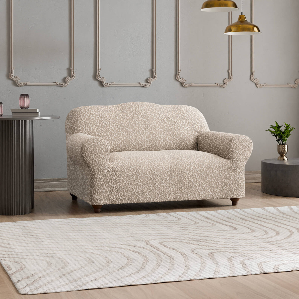Jacquard 3D - Funda Sofa 2 cuerpos Arabesco