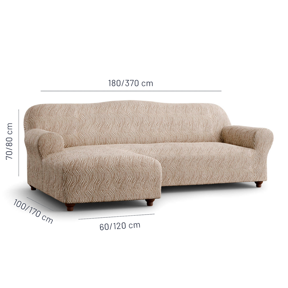 Jacquard 3D - Funda Sofa L Izquierdo Beige Vento