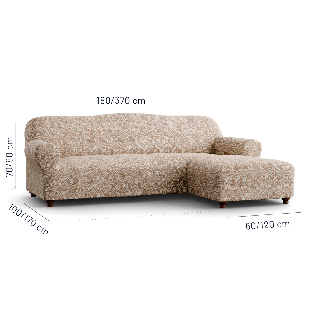Jacquard 3D - Funda Sofa L Derecho Beige Vento
