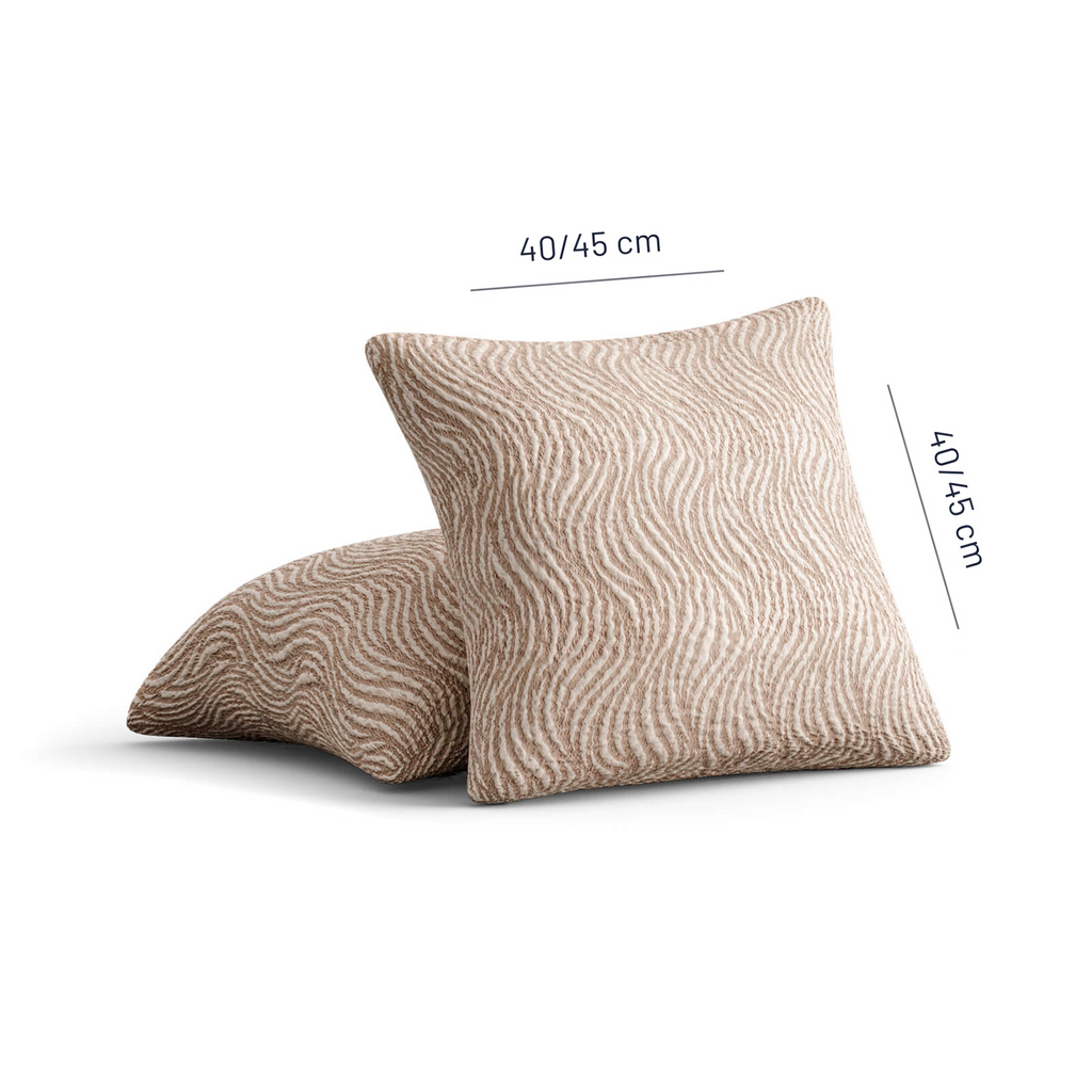 Jacquard 3D - 2 Fundas Cojines Beige Vento