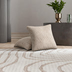 Jacquard 3D - 2 Fundas Cojines Beige Vento