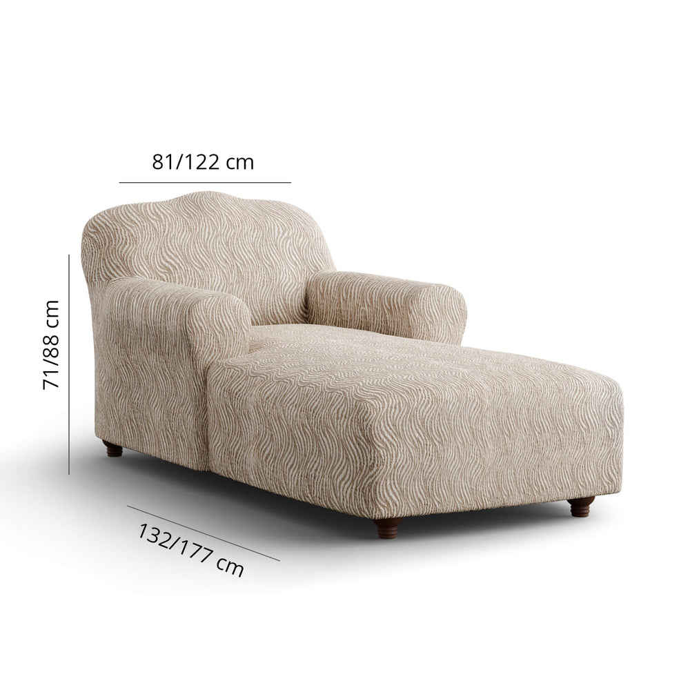 Jacquard 3D - Funda Chaise Lounge Beige Vento