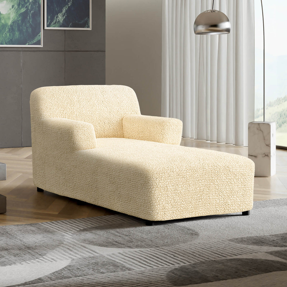 Microfibra - Funda Chaise Lounge Vanilla